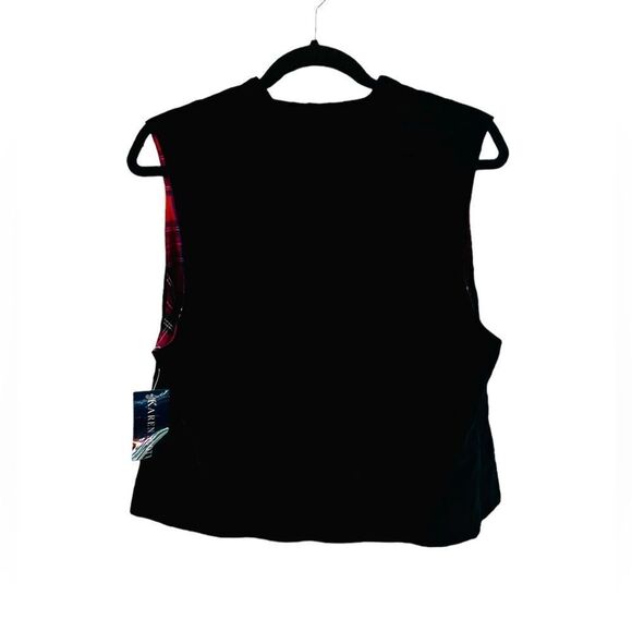 Karen Scott Christmas Vest Med Black Velvet Christmas Wreath Gift NWT - Picture 2 of 8